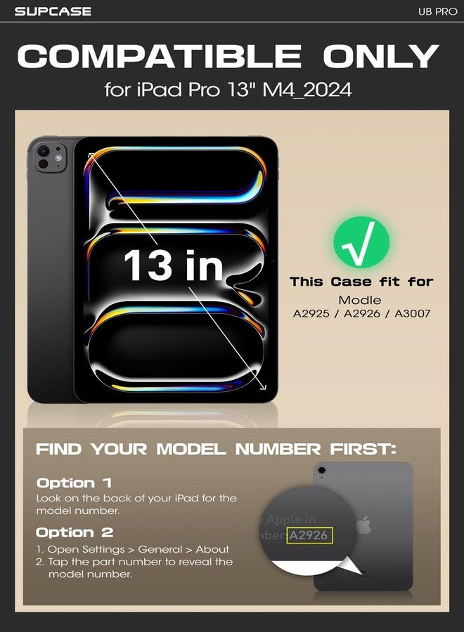 SUPCASE for iPad Pro 13 Inch Case M5/M4 (2025/2024) with Pencil Holder (Unicorn Beetle Pro), [Built-in Screen Protector & Stand] Full-Body Rugged Cover for iPad Pro 13 '' M5/M4, Black - Image 2